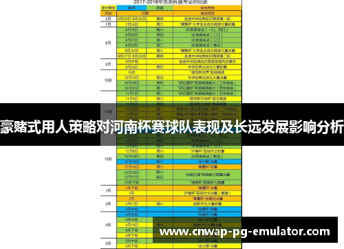 豪赌式用人策略对河南杯赛球队表现及长远发展影响分析